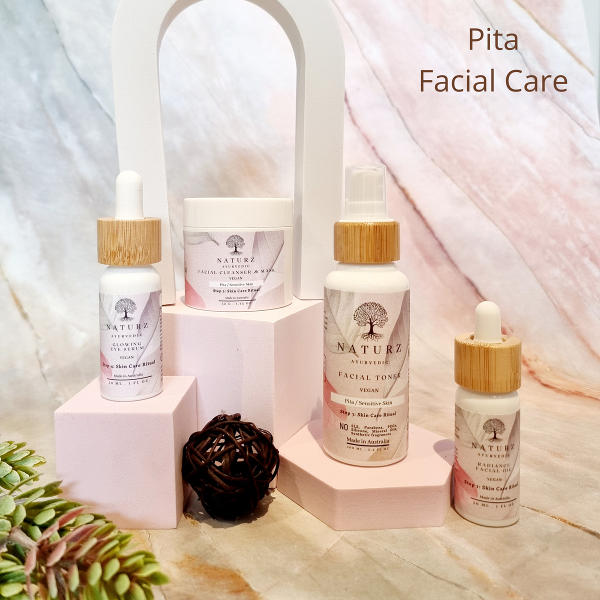 Tvak Paricharya - Ayurvedic Skin Care Ritual Kit - Pita - Sensitive Skin